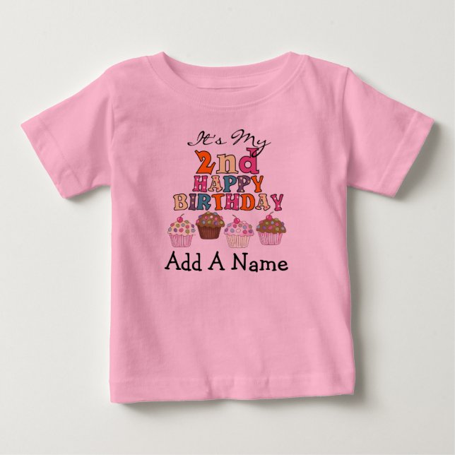 Pour Bébé 2ème T-shirt personnalisé d'anniversaire de petits (Devant)