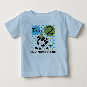 Pour Bébé 2ème T-shirt personnalisé d'anniversaire de vach