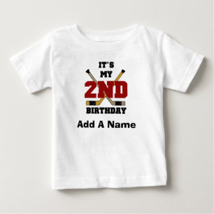 Pour Bébé 2ème T-shirt personnalisé d'anniversaire d'hocke