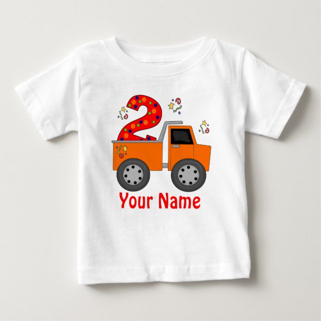 Pour Bébé 2ème T-shirt personnalisé de camion à benne (Devant)