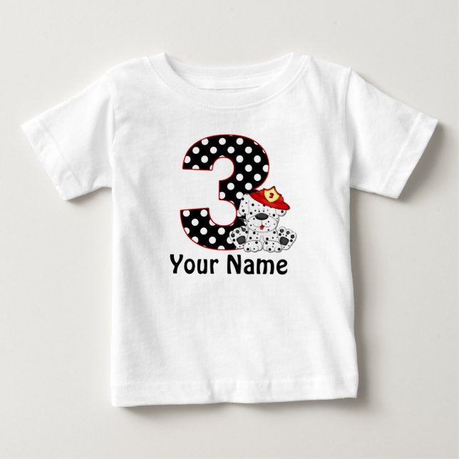 Pour Bébé 3e anniversaire Dalmatie personnalisée T-shirt (Devant)