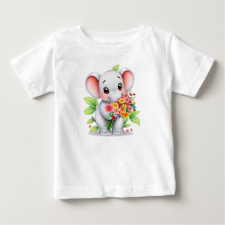 Pour Bébé Adorable Elephant Bouquet Baby & Kids T-Shirt
