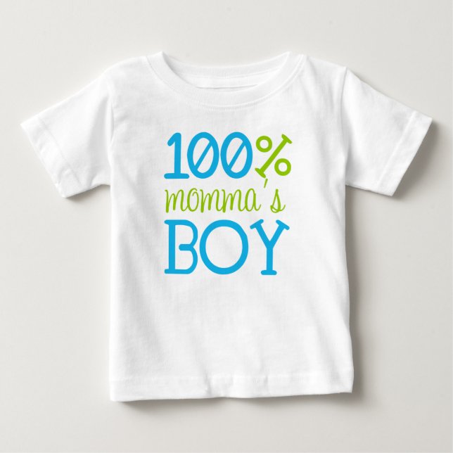 Pour Bébé Adorable T-shirt "100% Momma's Boy" (Devant)