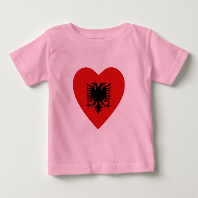 Pour Bébé Albanie T-shirt Coeur Drapeau (Devant)