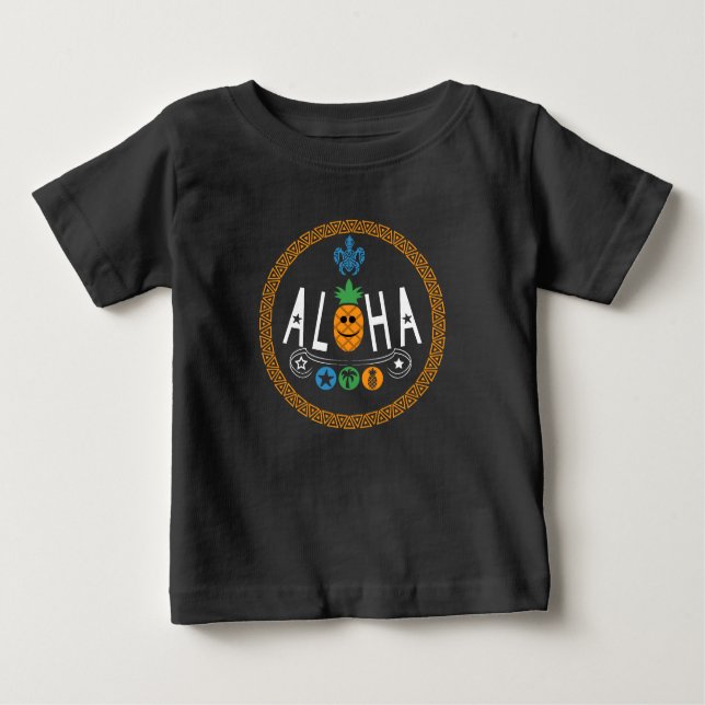 Pour Bébé Aloha Pineapple Design - T-shirt Baby Fine Jersey (Devant)