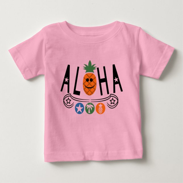 Pour Bébé Aloha Pineapple Design - T-shirt Baby Fine Jersey (Devant)