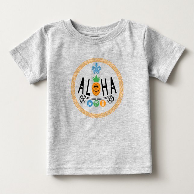 Pour Bébé Aloha Pineapple Design - T-shirt Baby Fine Jersey (Devant)