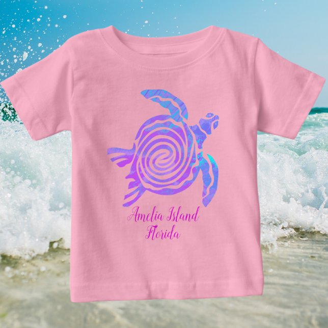 Pour Bébé Amelia Island Florida Sea Turtle T-Shirt (Créateur téléchargé)