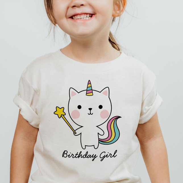 Pour Bébé Anniversaire Chat Unicorne avec T-shirt Wand (Créateur téléchargé)