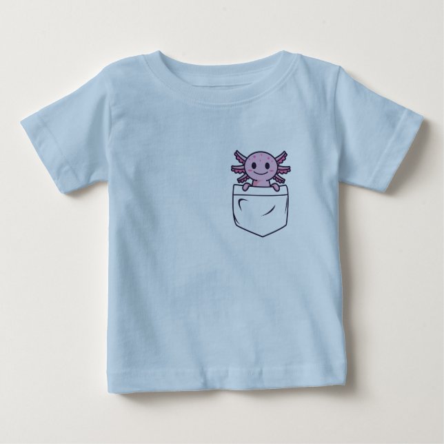 Pour Bébé Axolotl mignon et drôle dans la poche T-shirt Clas (Devant)