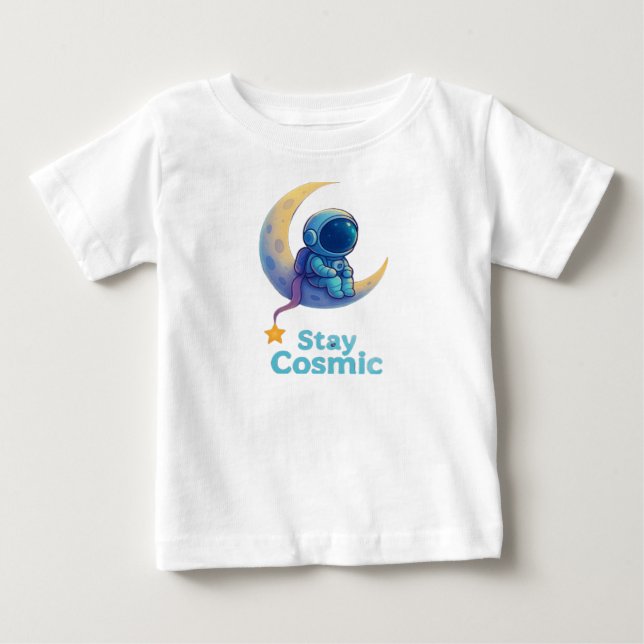 Pour Bébé Baby Astronaut “Stay Cosmic” T-Shirt – Cute Space  (Devant)