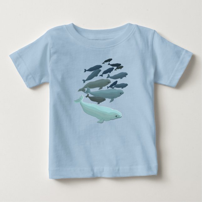 Pour Bébé Baby Beluga Whale T-Shirt mignonne Toddler Whale A (Devant)