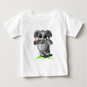 Pour Bébé Baby Elephant avec Flower Baby T-shirt
