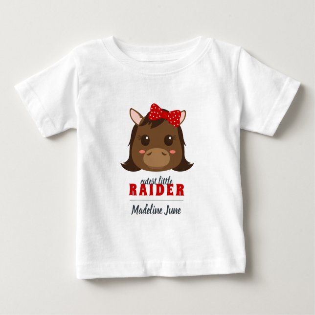 Pour Bébé Baby Girl Red Horse Raider T-Shirt (Devant)
