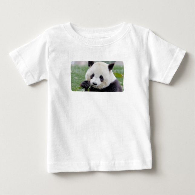 Pour Bébé Baby T-Shirt Photo panda géant, animaux 0017. (Devant)