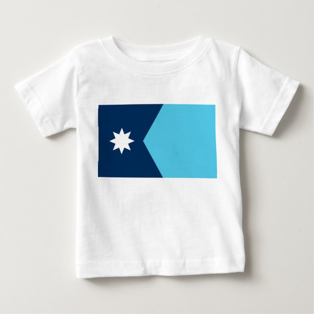 Pour Bébé Baby T-Shirt with Flag of Minnesota, USA (Devant)