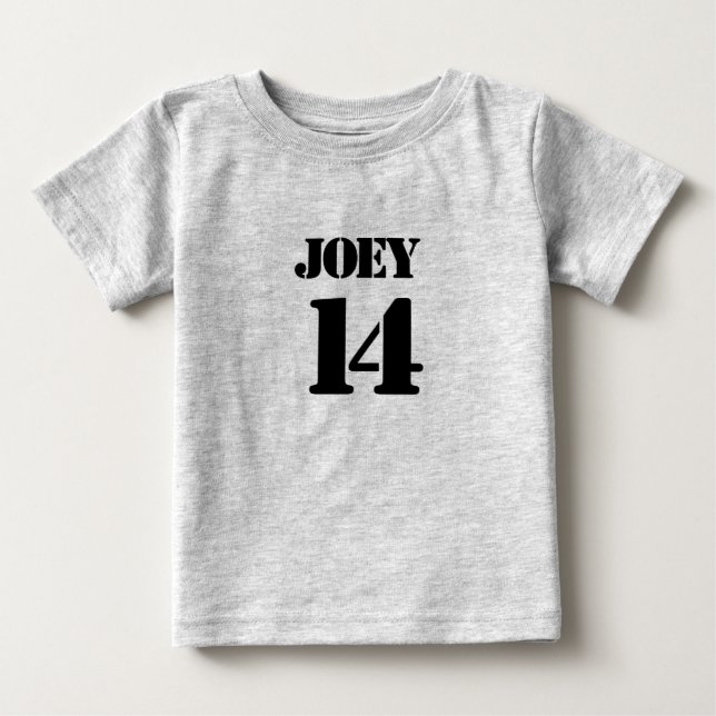 Pour Bébé Baby Team Jersey Numéro Baby T-Shirt (Devant)