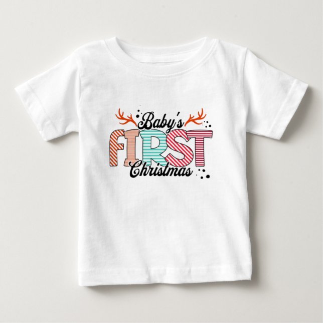 Pour Bébé Baby's First Christmas T-Shirt (Devant)
