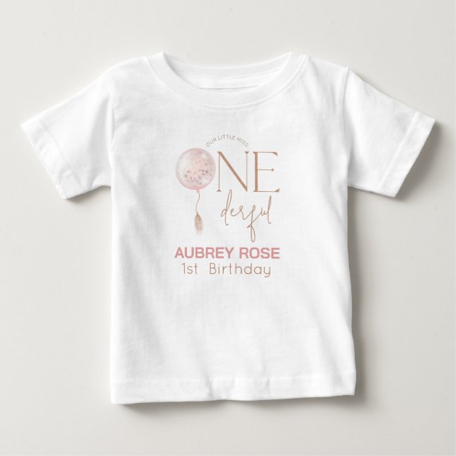 Pour Bébé Balloon rose Superbe T-shirt 1er anniversaire (Devant)