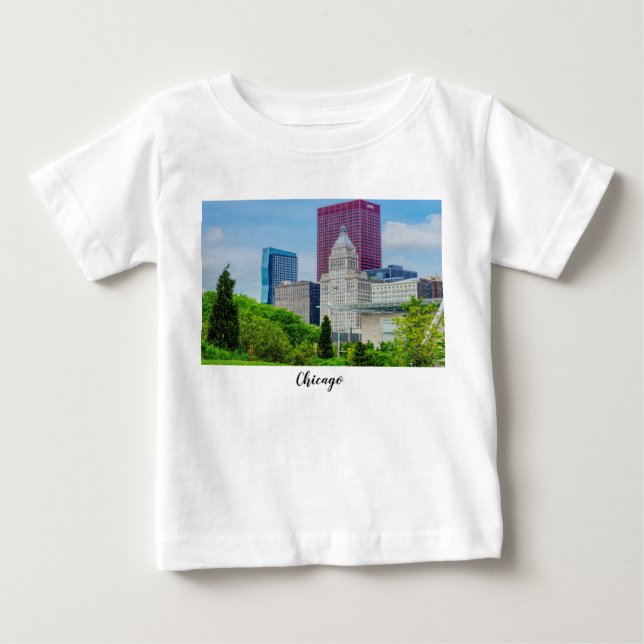 Pour Bébé Bâtiments À Chicago Baby T-Shirt (Devant)