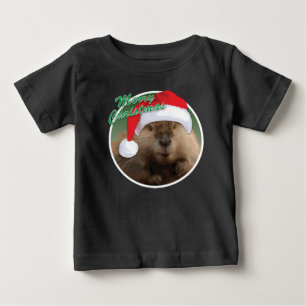 Pour Bébé Beaver de Noël - T-shirt Baby Fine Jersey