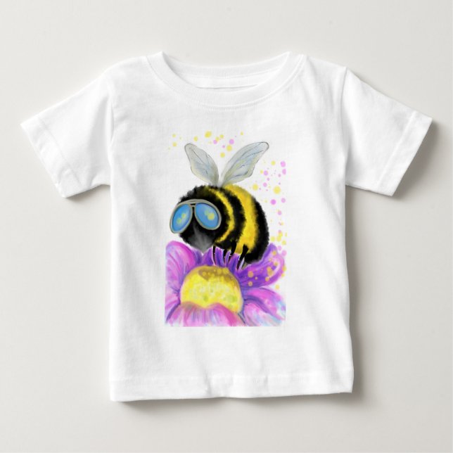 Pour Bébé Bee with Sunglasses Baby T-Shirt - Fun (Devant)
