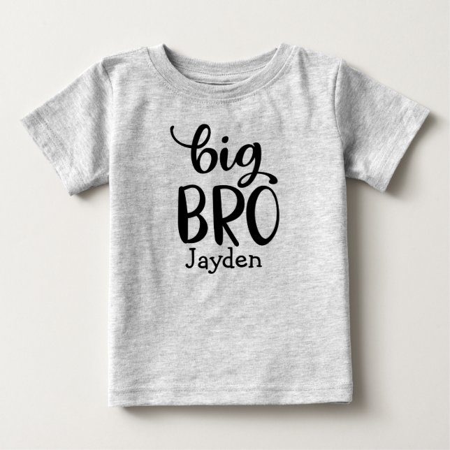 Pour Bébé Big Bro T-Shirt Big Brother avec nom (Devant)