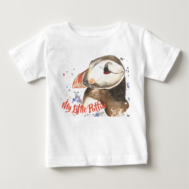 Pour Bébé blanc d'enfant mon petit T-shirt de macareux (Devant)