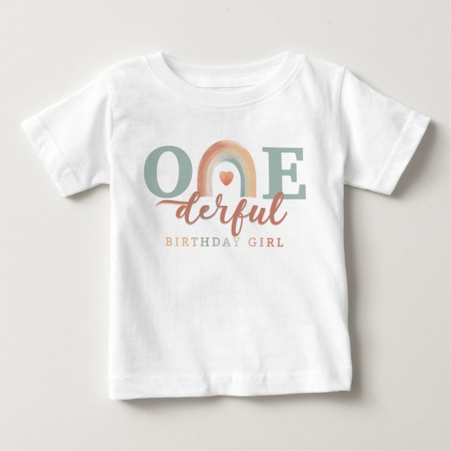Pour Bébé Boho Rainbow Onederday Girl T-shirt - 1er (Devant)