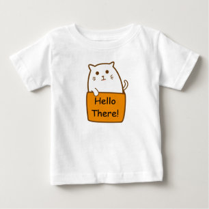 Pour Bébé Bonjour là T-shirt mignon de minou de chat