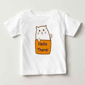 Pour Bébé Bonjour là T-shirt mignon de minou de chat