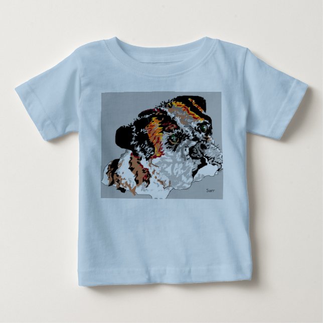 Pour Bébé Bouledogue de T-shirt de bébés (Devant)