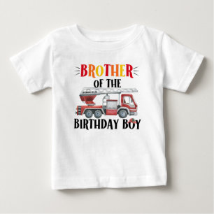 Pour Bébé Camion D'Incendie Frère Du T-Shirt Garçon Annivers