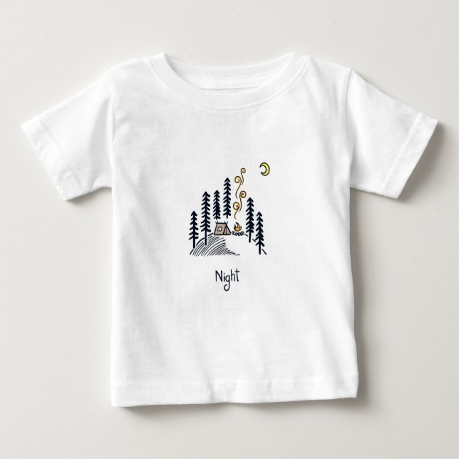 Pour Bébé Camping En Forêt En T-Shirt De Nuit (Devant)