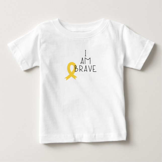 Pour Bébé cancer de l'enfance. Je suis courageux. T-shirt bé (Devant)