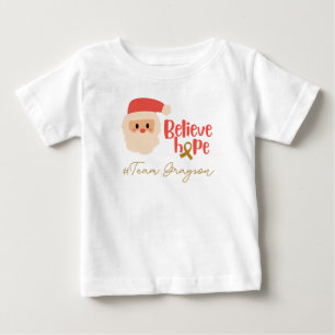 Pour Bébé cancer de l'enfance Noël Personnalisé Baby T-shirt