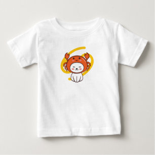 Pour Bébé Cancer Zodiac Chat Baby T-shirt