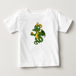 Pour Bébé Caricature de dragon vert Baby T-Shirt
