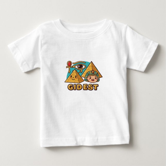Pour Bébé Cartoon Pharaoh & Eye of Horus T-Shirt Design (Devant)