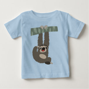 Pour Bébé Cartoon Sloth Dangling d'une branche Baby T-Shirt