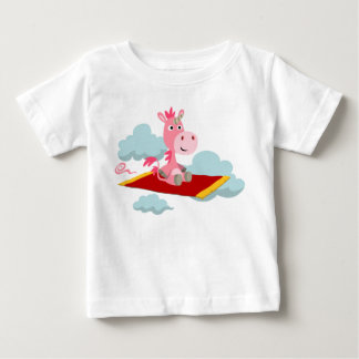 Pour Bébé Cartoon Unicorn's Magic Carpet Ride Baby T-shirt