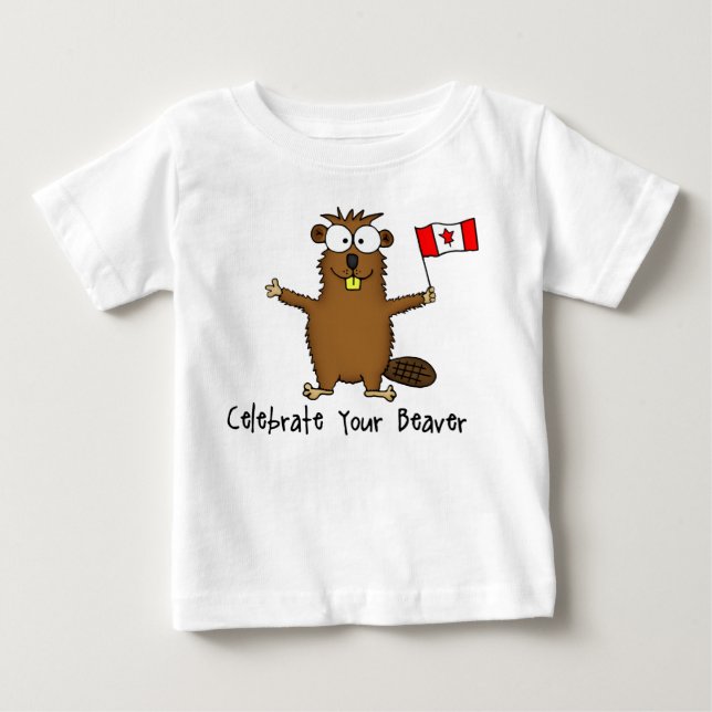Pour Bébé Célébrez votre T-shirt de nourrisson de castor (Devant)