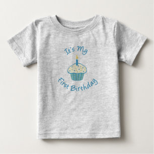 Pour Bébé C'est mon premier T-shirt Cupcake anniversaire