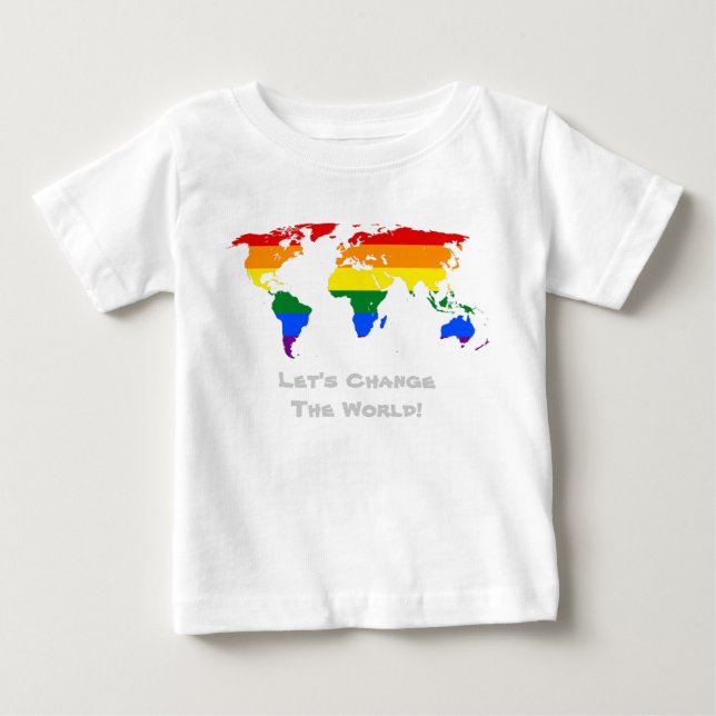 Pour Bébé Changer le T-shirt gay pride mondial (Devant)