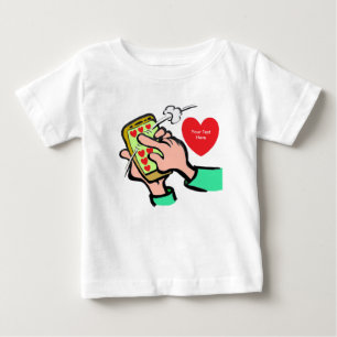 Pour Bébé Charmant Coeurs Téléphone Swipe T-shirt