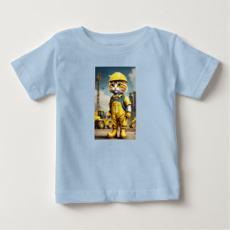 Pour Bébé Chat de construction en action T-shirt