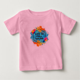 Pour Bébé Chemise T-shirt à typographie festive bleue et ora