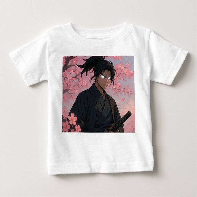 Pour Bébé Cherry Blossom Samurai Anime Toddler T-shirt (Devant)