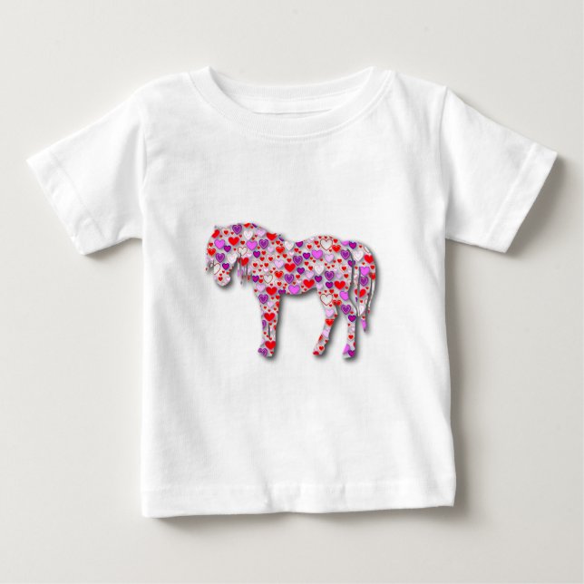 Pour Bébé Cheval de Coeur Rose - T-shirt (Devant)