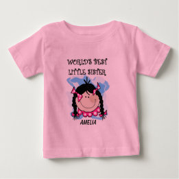 Pour Bébé Cheveux noirs personnalisés Meilleur T-shirt Littl